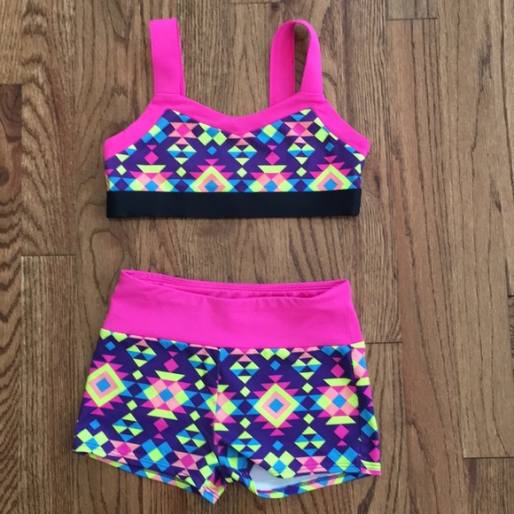 cheer sports bras and shorts